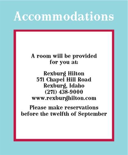The Peoria Accommodation Cards