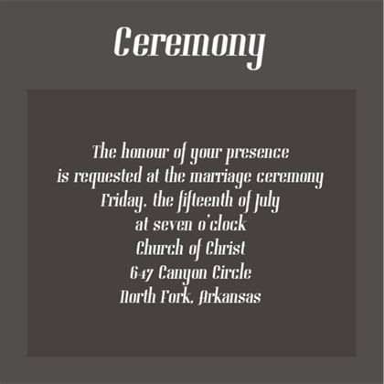 The Reno Ceremony Cards
