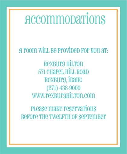 The Scottsdale Accommodation Cards