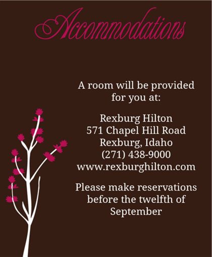 The Tempe Accommodation Cards