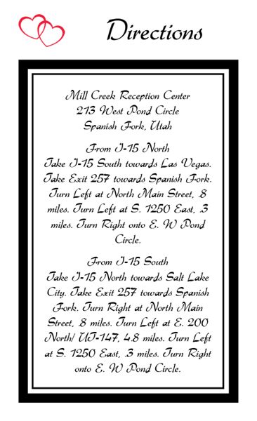 The Tucson Direction Cards