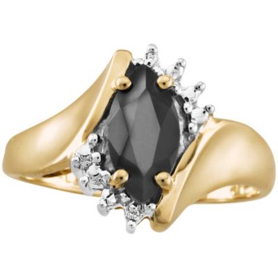 Ladies' 10K Gold Onyx Diamond Accent Ring