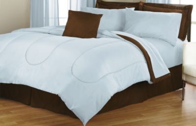 Solid Color Reversible Microfiber Comforter
