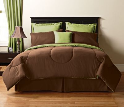 Solid Color Reversible Microfiber Comforter