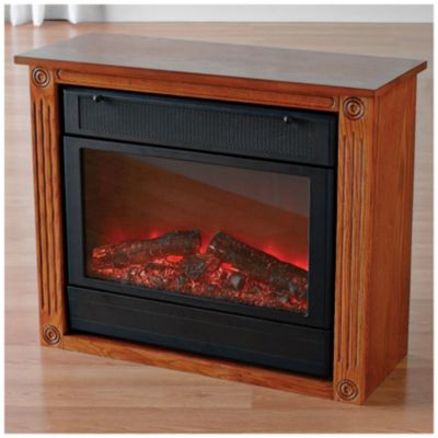 Oak Mantel with Electric Heater