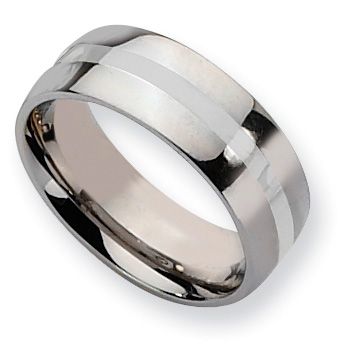Chisel Men's Stainless Steel Striped Band 8mm