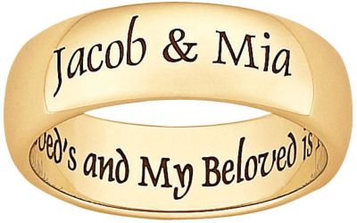 Unisex Goldtone Stainless Steel Two Souls Band