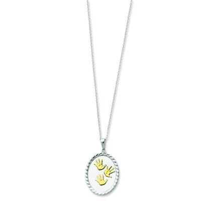 Sterling Silver Hand Prints Pendant