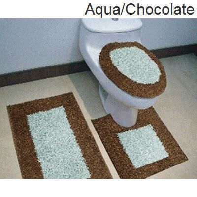 Monaco 3pc  Bath Rug / Toilet Cover