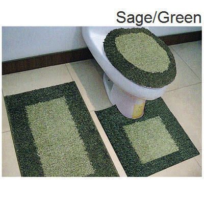 Monaco 3pc  Bath Rug / Toilet Cover
