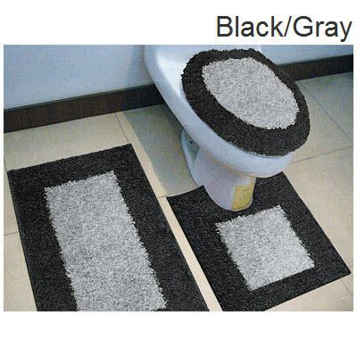 Monaco 3pc  Bath Rug / Toilet Cover