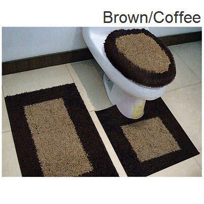 Monaco 3pc  Bath Rug / Toilet Cover