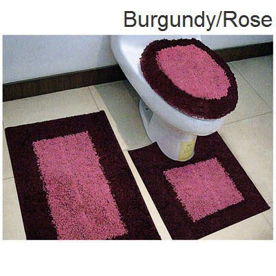 Monaco 3pc  Bath Rug / Toilet Cover