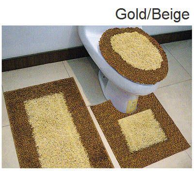 Monaco 3pc  Bath Rug / Toilet Cover