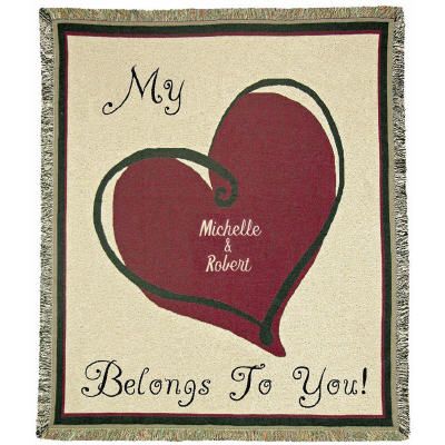 My Heart Belongs Personalized Throw