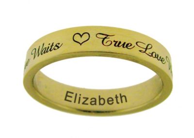 18K Gold Over Silver Purity Name Band