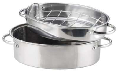 2 in 1 High Dome Stainless Steel Roaster