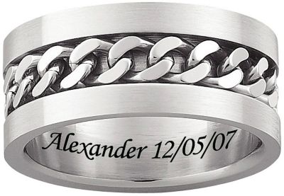 Men's Steel Curb Link Band