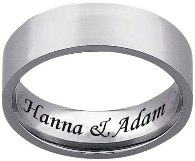 Men's Titanium Personalized Flat Band 7mm