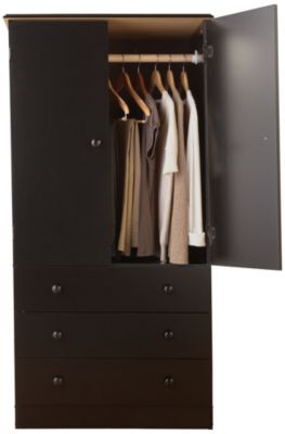 Simple Storage Wardrobe-Black