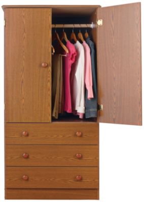 Simple Storage Wardrobe-Oak