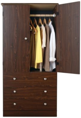 Simple Storage Wardrobe-Walnut