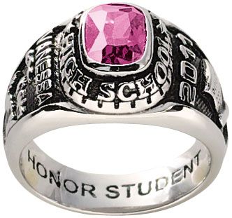 Ladies Sterling Silver Cushion Cut Class Ring
