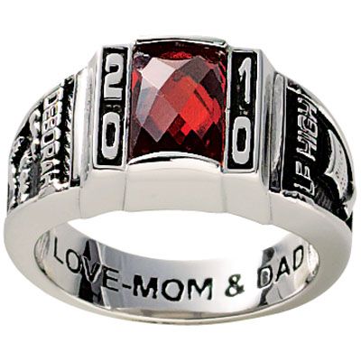 Ladies Sterling Silver Rectangular Class Ring