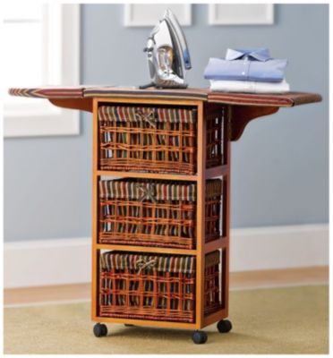 Wood/Wicker Ironing Center