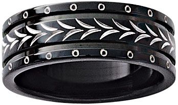 Men's Stainless Steel Pyramid Bracelet & Ring Set