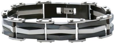 Men's Stainless Steel Pyramid Bracelet & Ring Set