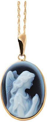 10K Gold Angel Cameo Pendant