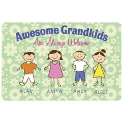 Personalized Awesome Grandkids Door Mat