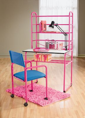 Student Desk, Chair & Lamp - Fuchsia