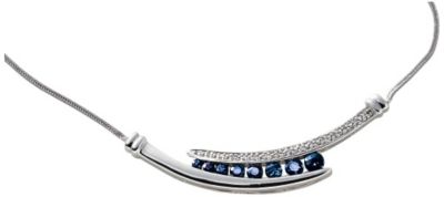 10K White Gold DiamondAccent Sapphire Necklace