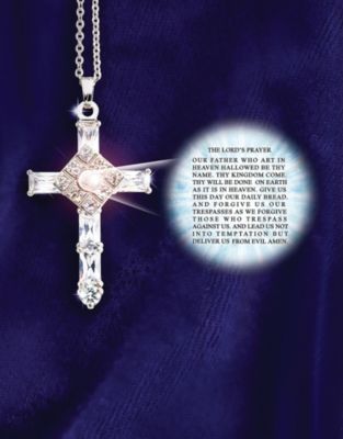 Silver-Plated Crystal Prayer Cross
