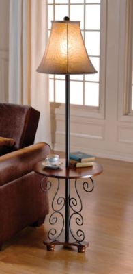 Scroll Floor Lamp w/Shelf