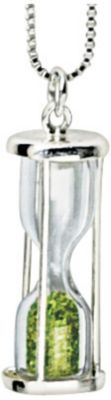Silver "Time in a Bottle" Peridot Dust Pendant