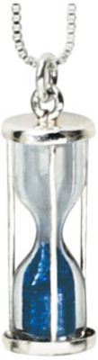 Silver "Time in a Bottle"  Sapphire Dust Pendant