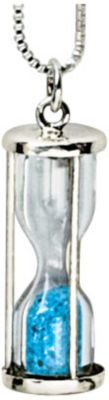 Silver"Time in a Bottle" Blue Topaz Dust Pendant