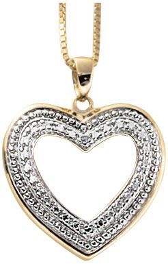 18K Gold Over Silver 2Piece Heart Jewelry Set