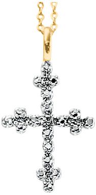 18K Gold Over Silver 2Piece Cross Jewelry Set