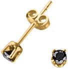 10K Gold 1/10 ct tw Black Diamond Studs
