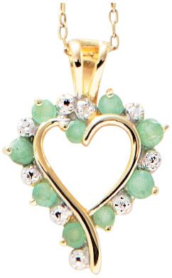 18K Gold Over Silver Emerald 2Piece Jewelry Set