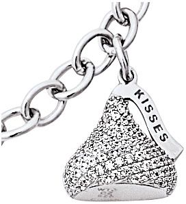 Sterling Silver CZ Hershey's Kisses Charm Bracelet