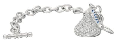 Sterling Silver CZ Hershey's Kisses Charm Bracelet