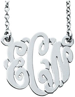 Sterling Silver Script Monogram Necklace