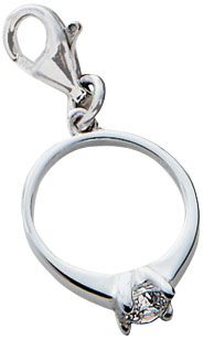 Amore La Vita Sterling Silver CZ Letter Charm