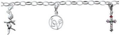 Sterling Silver Rolo Charm Bracelet