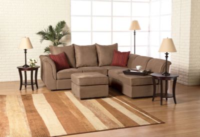 Sectional, Saddle + Lamp Set